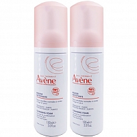 Авен Пенка очищающая для лица и области вокруг глаз НАБОР 2 ШТУКИ Avene Mousse Nettoyante